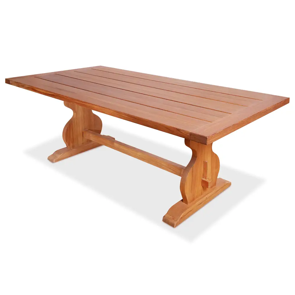 Outdoor Teak Trestle Dining Table