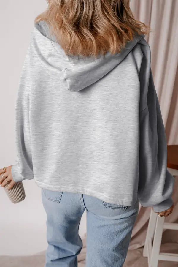 Half-Zip Kangaroo-Pocket Relaxed Fleece Hoodie