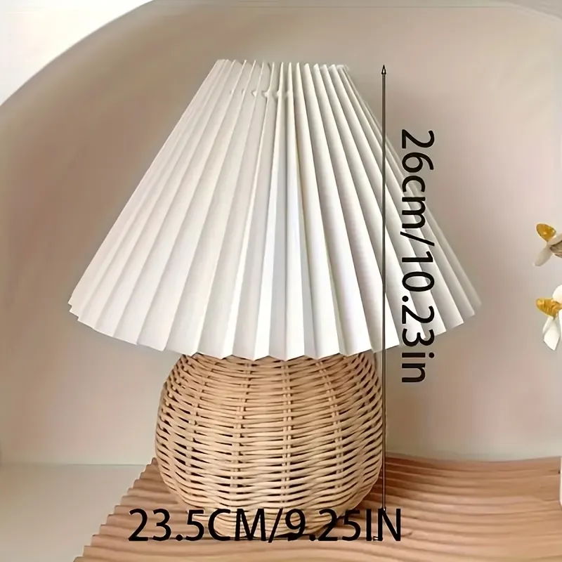 Rattan Pleated Table Lamp