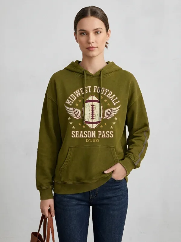 Women's Midwest Football Winged Ball Season Pass Graphic Hoodie