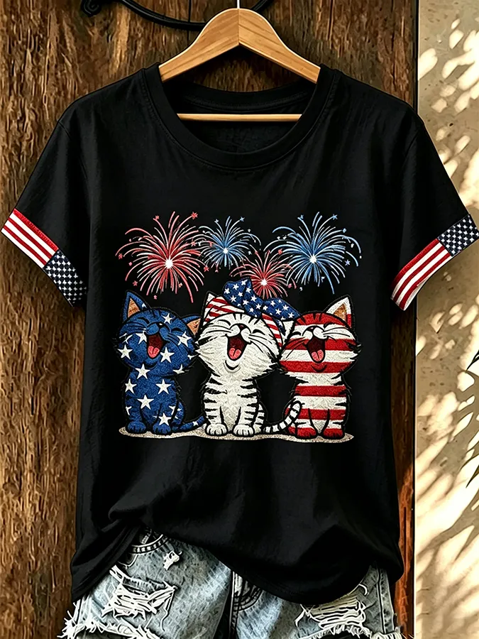 Women'S National Flag Cat  250th Anniversary Shirt