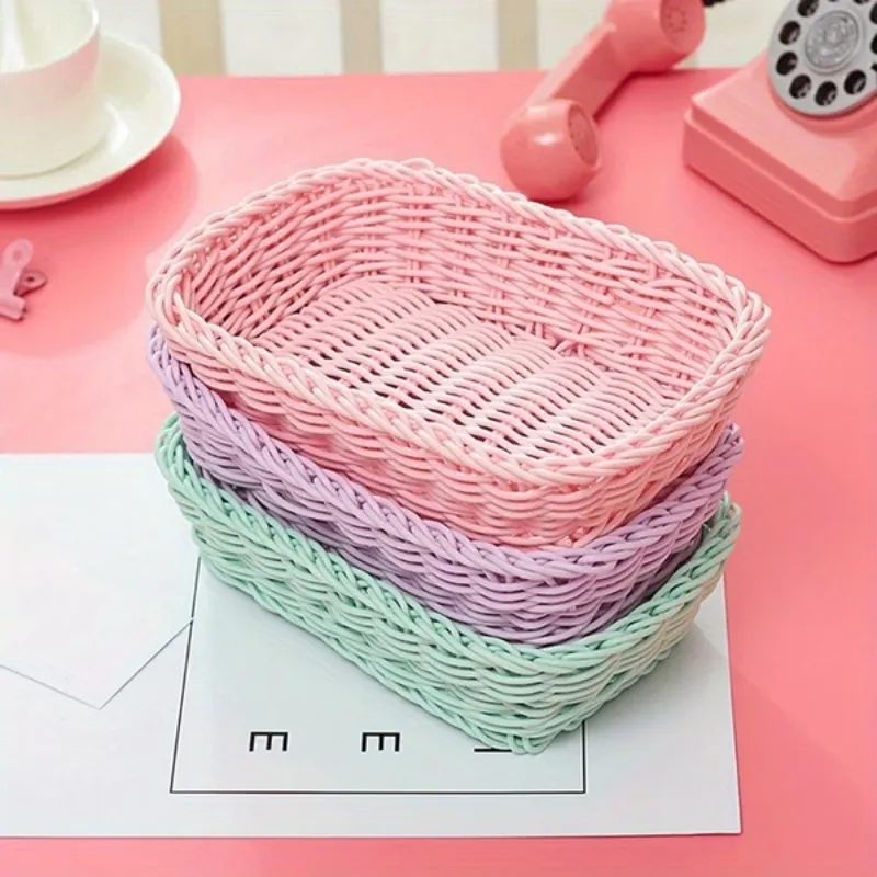 Pastel Woven Storage Basket