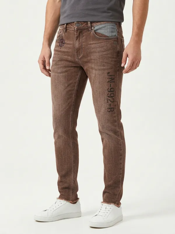 Men's Harbor Compass Graphic Slim-Fit Jeans