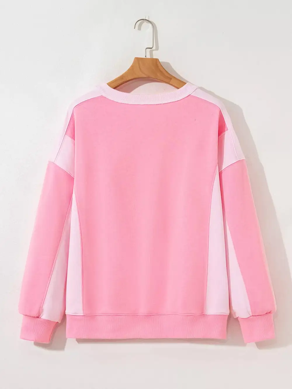 Drop Shoulder Color Block Patchwork Sweatshirt