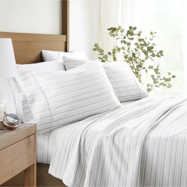 Weathered Stripe Flannel Sheet Set