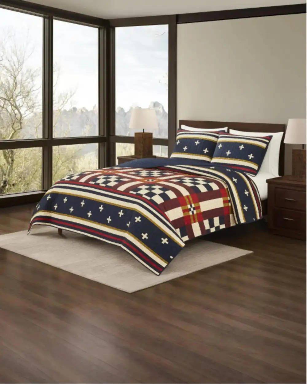 Quilted Striped Quilt Set