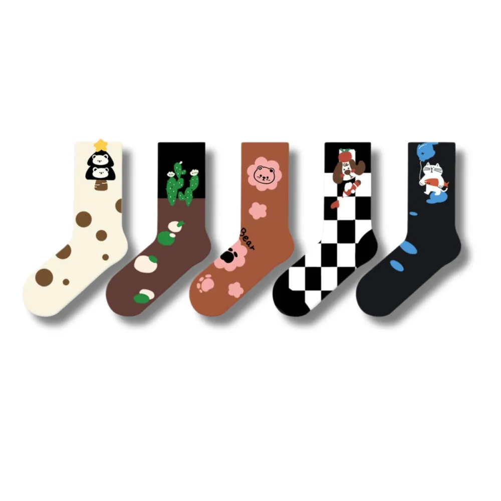 Fun Animal Graphic Crew Socks