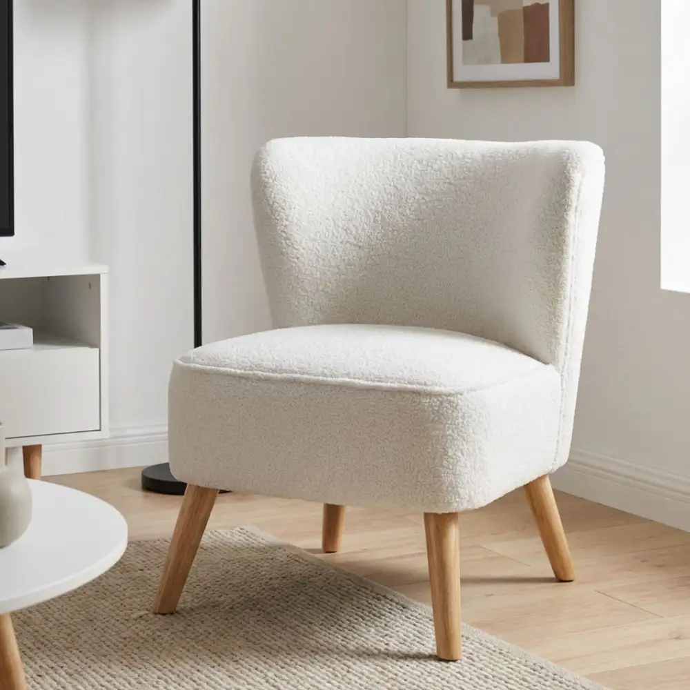 Padded Versatile Boucle Occasional Chair