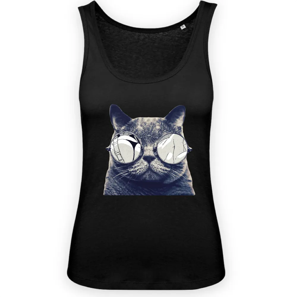 Glasses Cat Graphic Tank