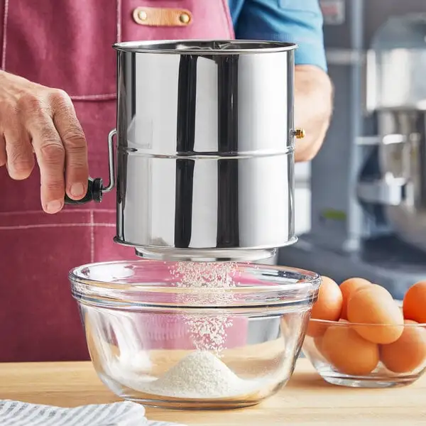Stainless Steel Rotary Flour Powdered Sugar Sifter