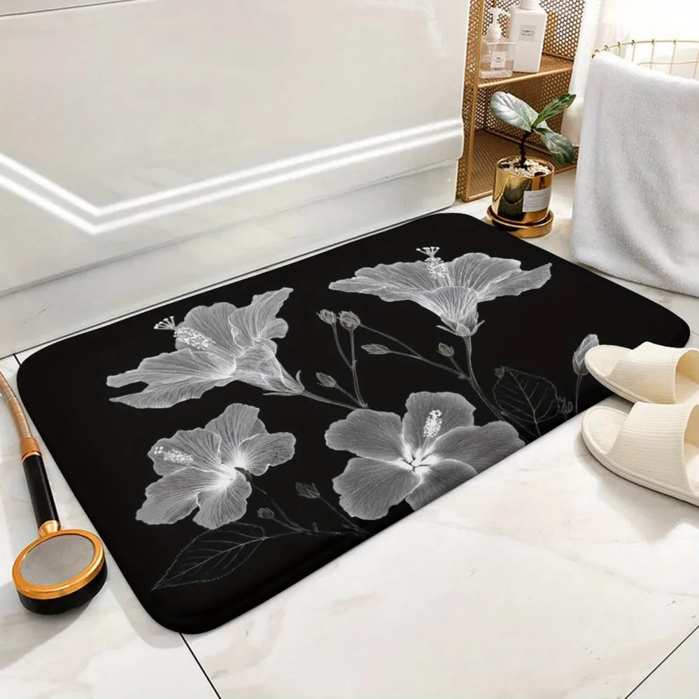 Hibiscus Floral Bath Mat