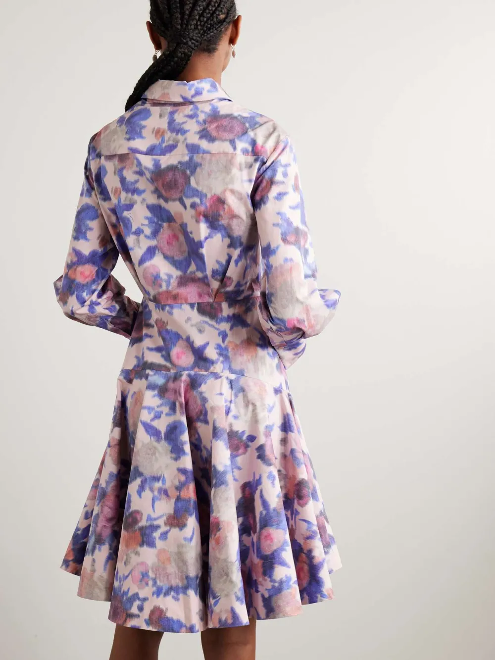 Floral Long Sleeve Shirt Dress