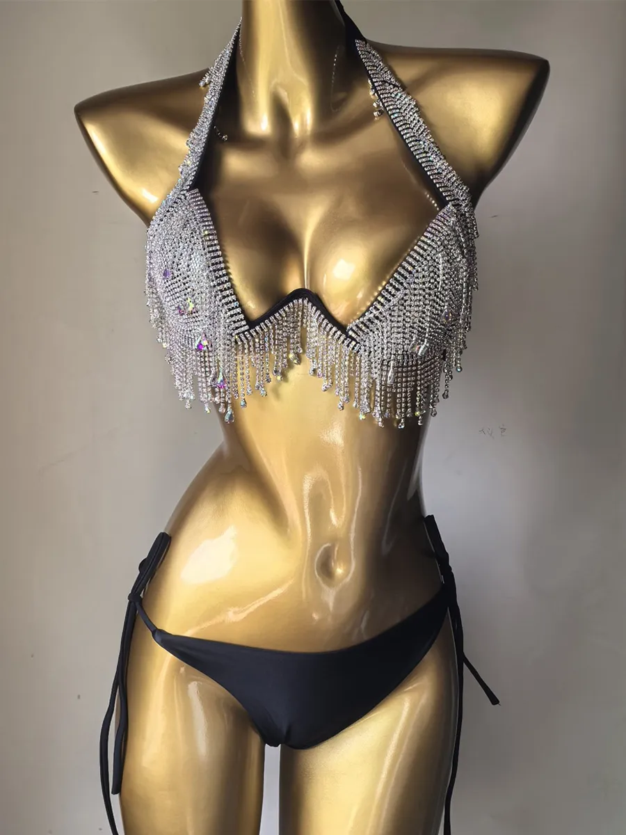 Alessia Rhinestone Tassel Bikini