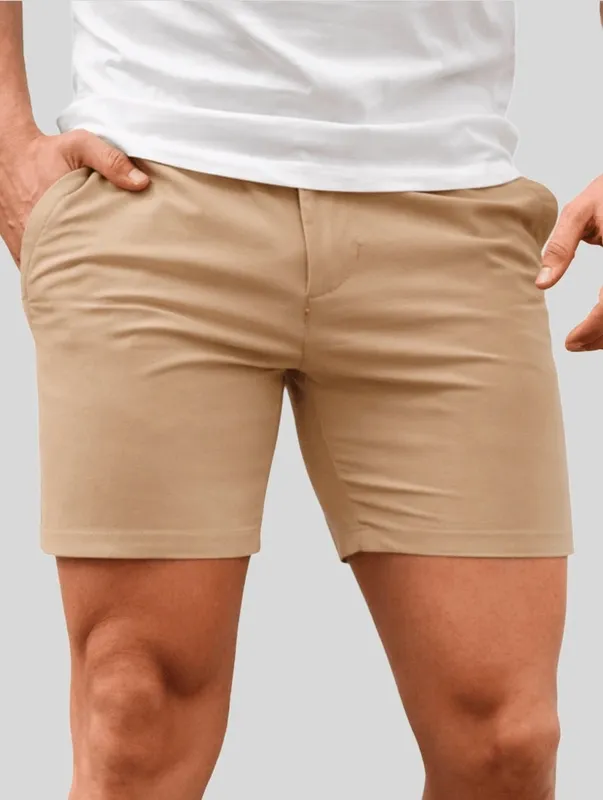 Khaki Relaxed Fit Shorts