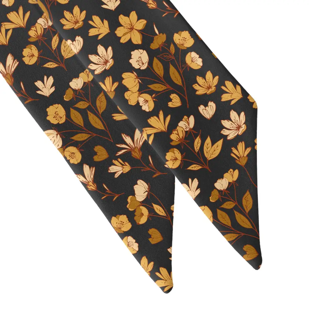 Midnight Floral Pattern Hair Scarf