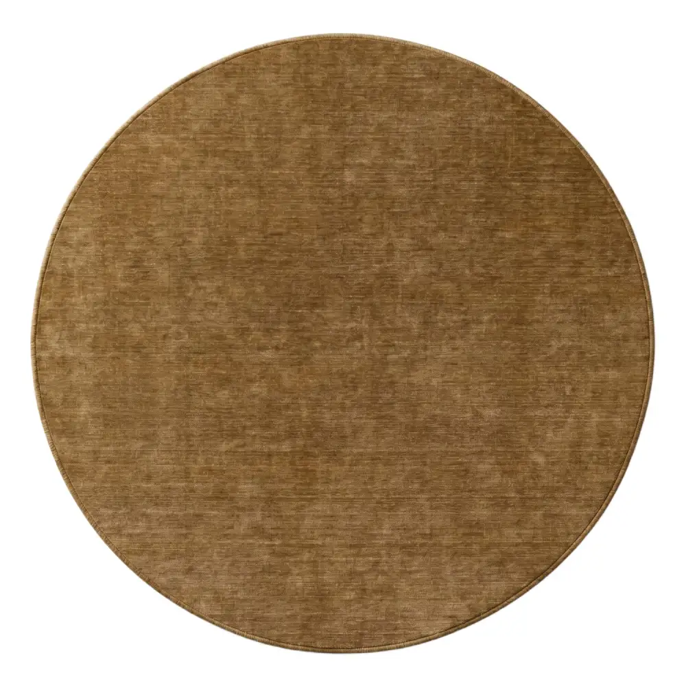Hand-Loomed Wool Fringe Round Carpet