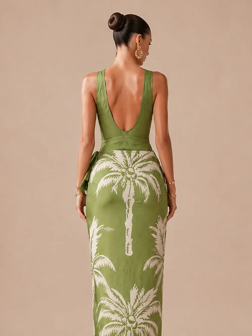 Victoria Printed Swimsuit Set In Green
