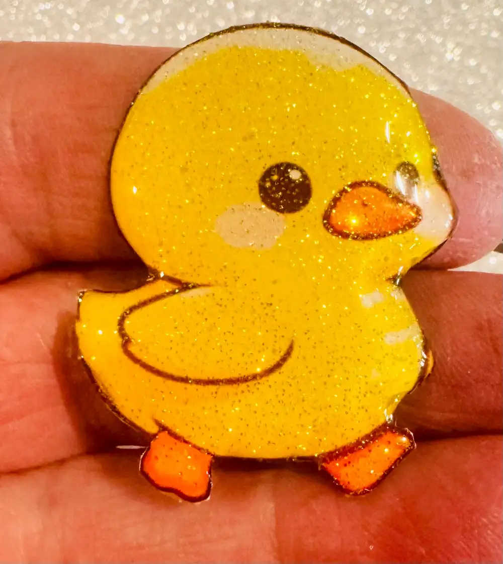 Three Piece Yellow Duck Fridge Magnet Set