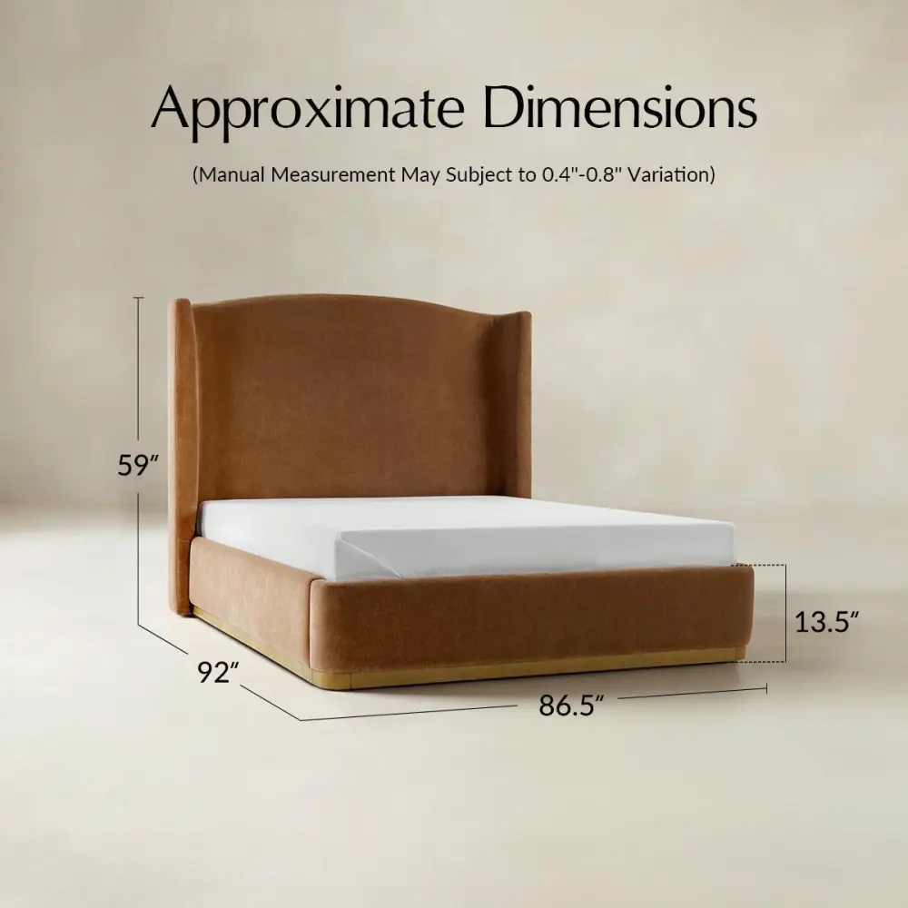 Modern Upholstered Wingback Bed