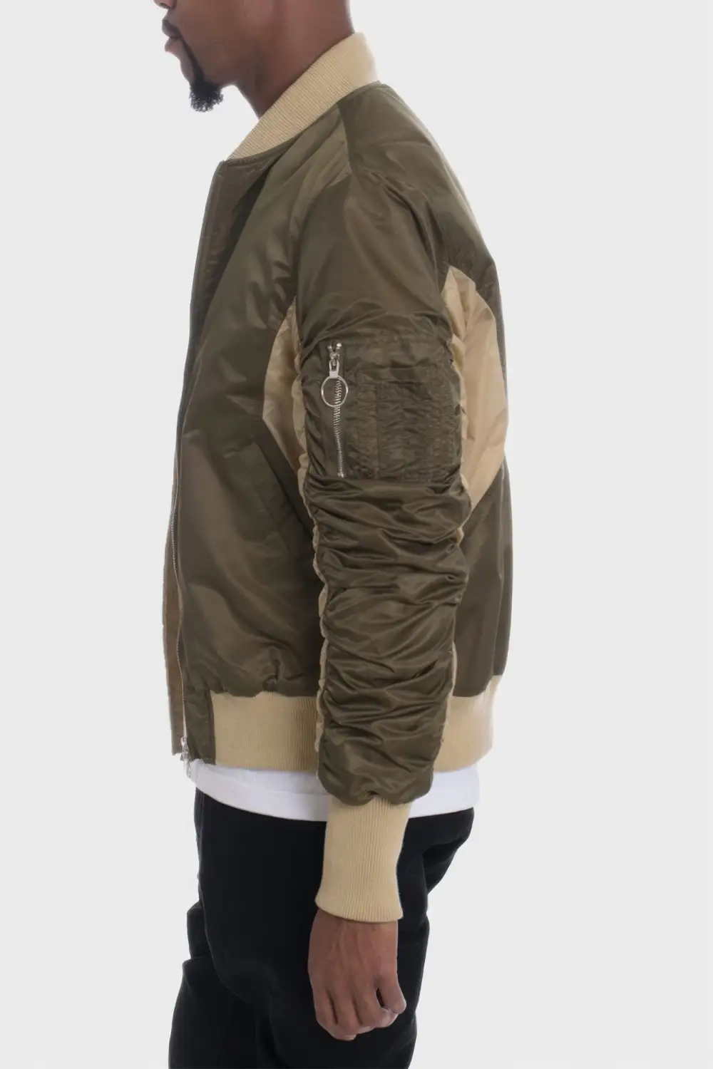Contrast Panel Bomber Jacket
