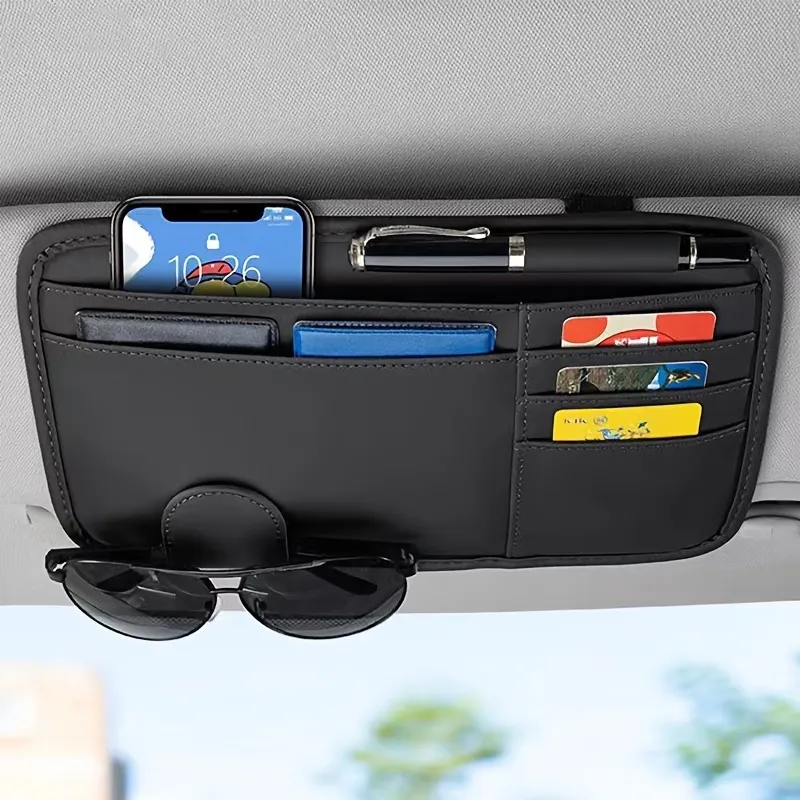 Multi-Pocket Sun Visor Holder