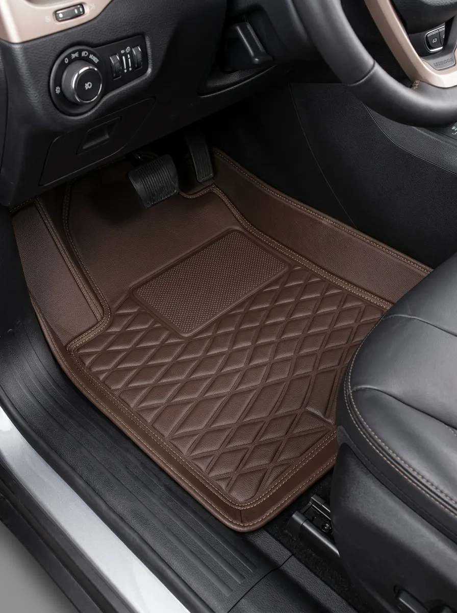 Modern Diamond-Quilted Car Floor Mats