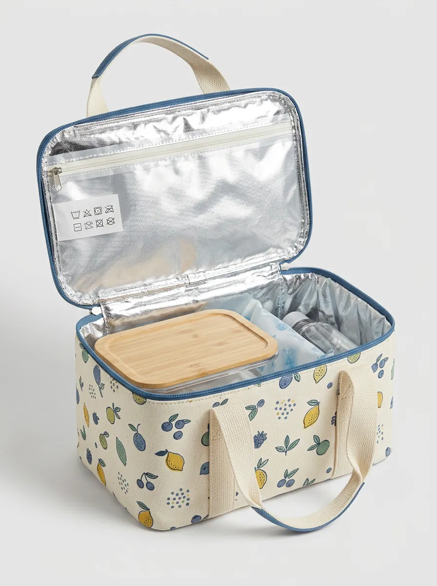 Picnic Lover Lemon Fruit Pattern Printed Insulated Lunch Bag