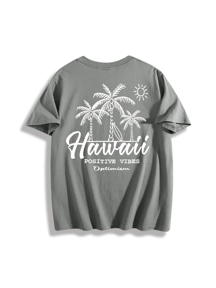 Hawaiian Positive Vibes Graphic T-Shirt