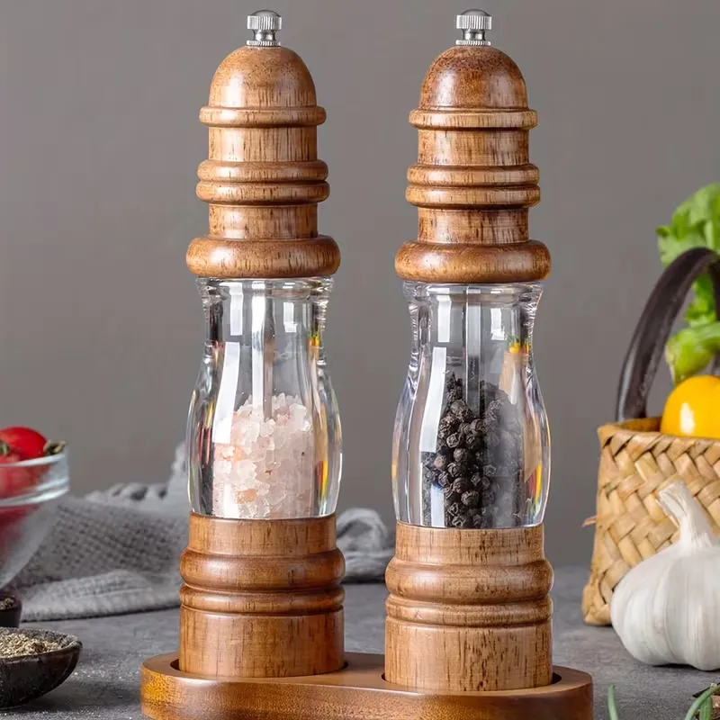Manual Glass & Wood Spice Grinder