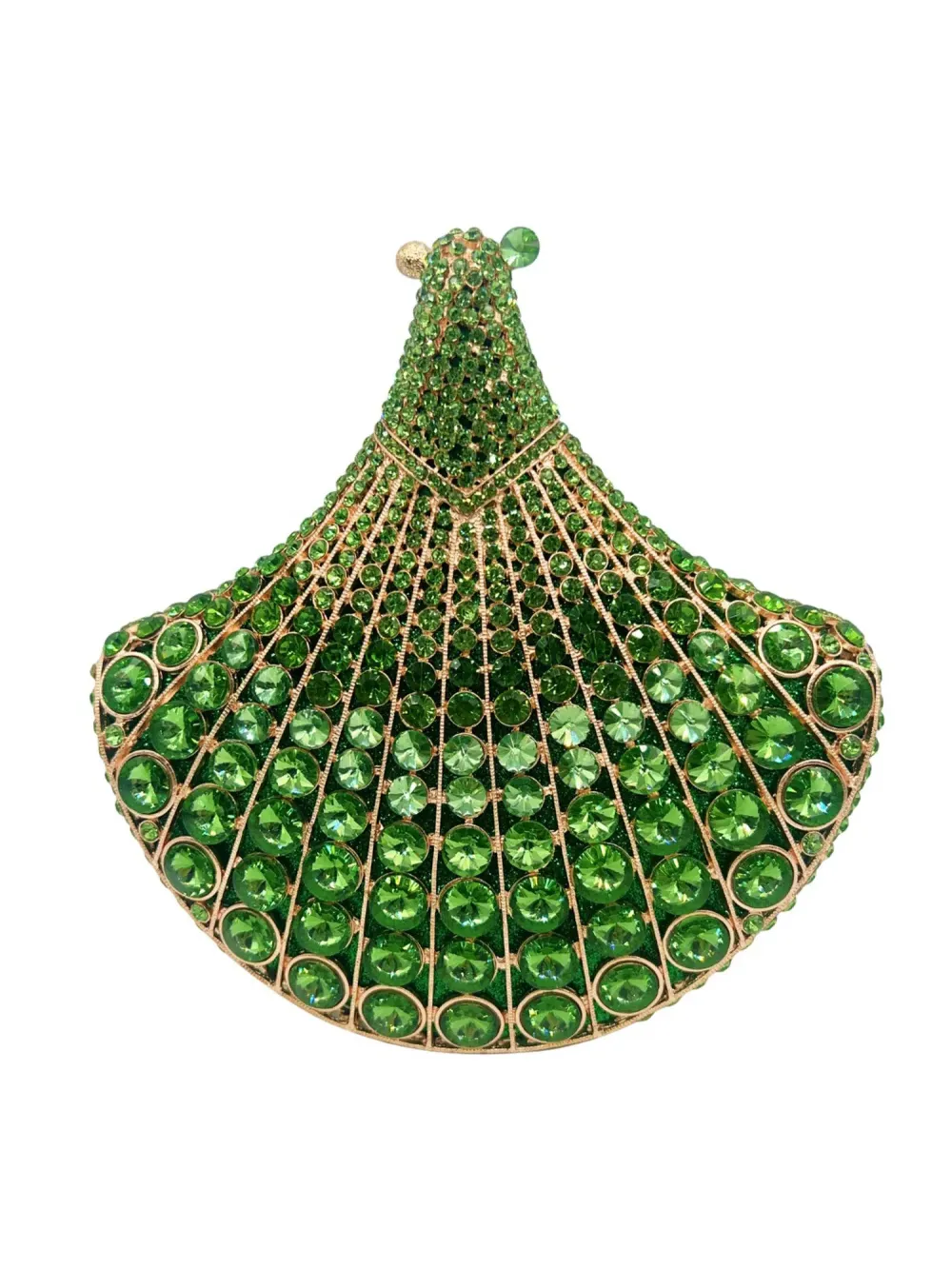 Karina Rhinestone Fan-Shaped Clutch