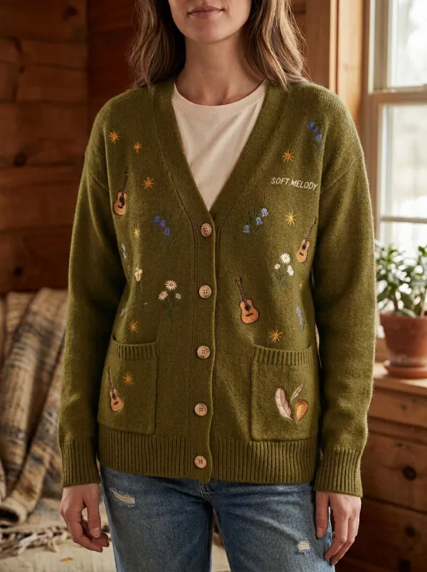 Americana Guitar Country Music Cardigan