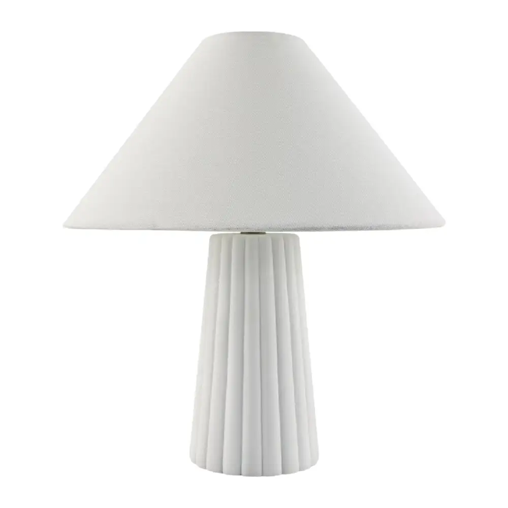 Fluted Ceramic Linen Table Lamp
