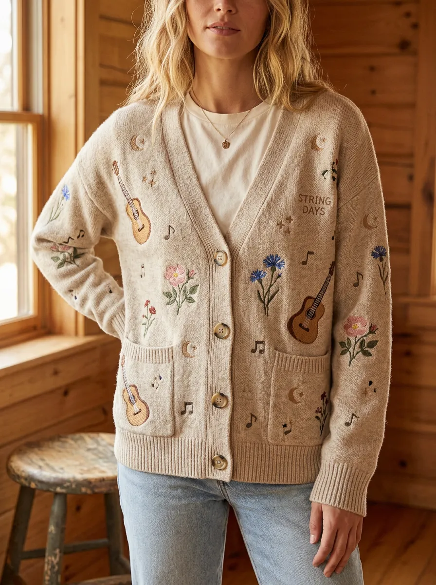 Western Women's Country Music Casual Cardigan