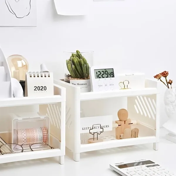 1 Pc 2-Tier Desktop Storage Rack