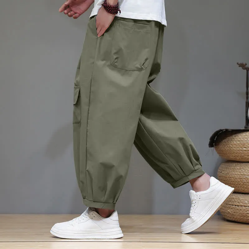 Drawstring Harem Cargo Pants