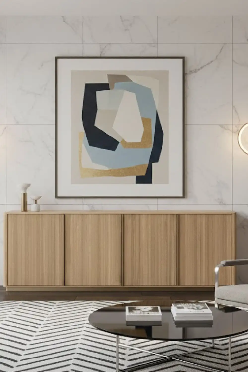 Refined Oak Four-Door Sideboard