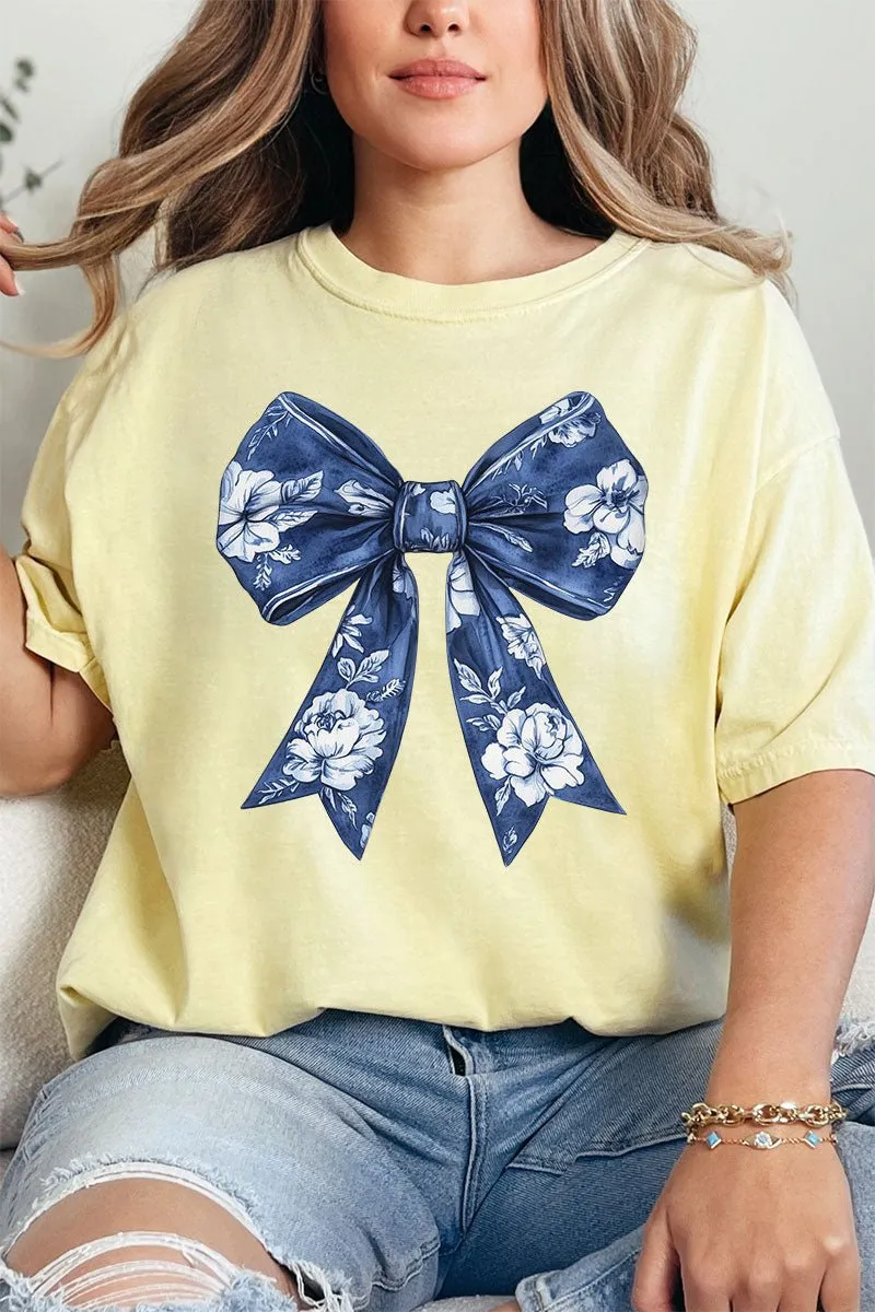 Blue Bow Cotton Tee