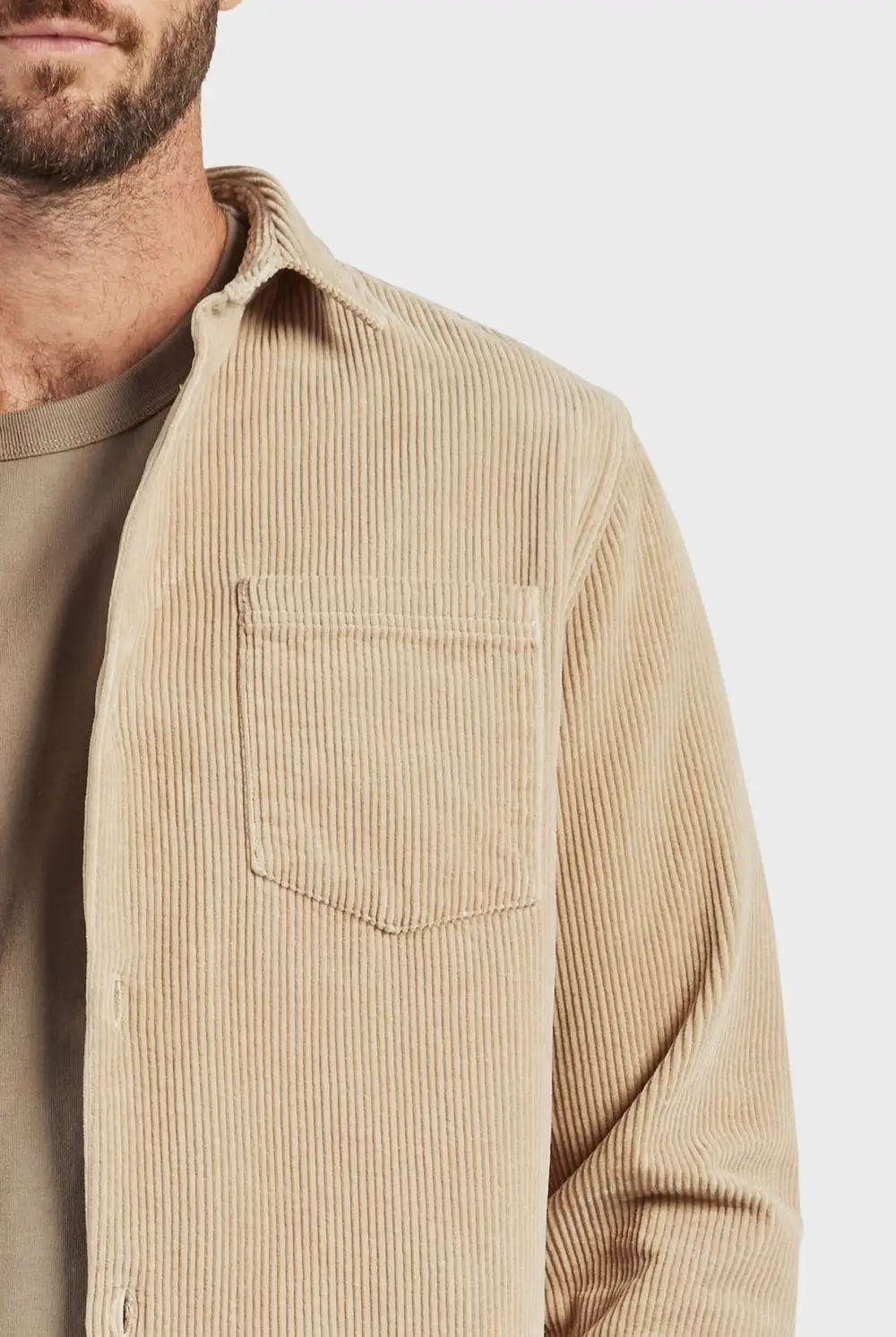 Textured Corduroy Casual Overshirt