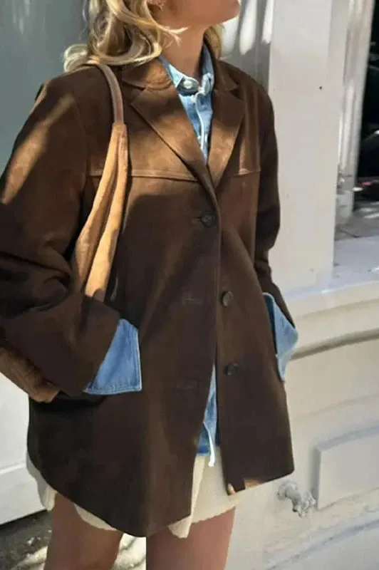 Leather Suede Blazer