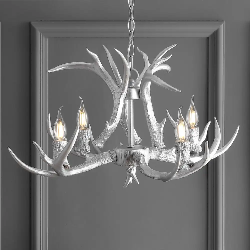 Adjustable Resin Antler Four-Light LED Chandelier