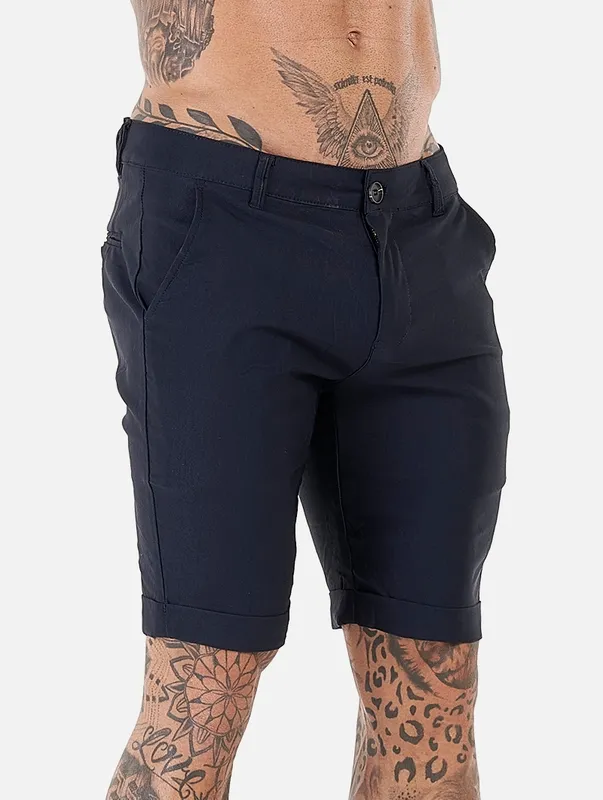 Navy Blue Stretch Shorts