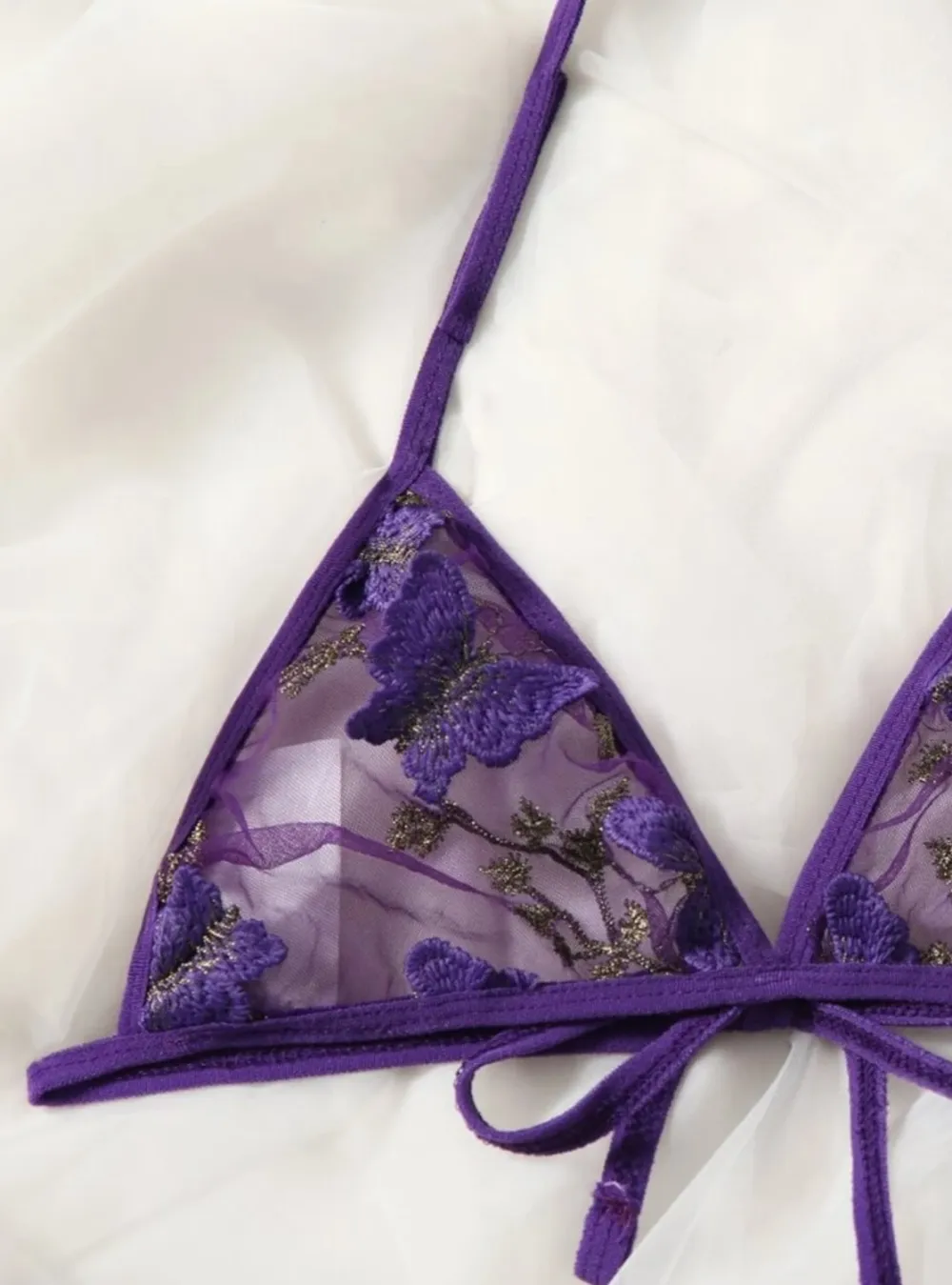 Refined Butterfly Mesh Lingerie Set