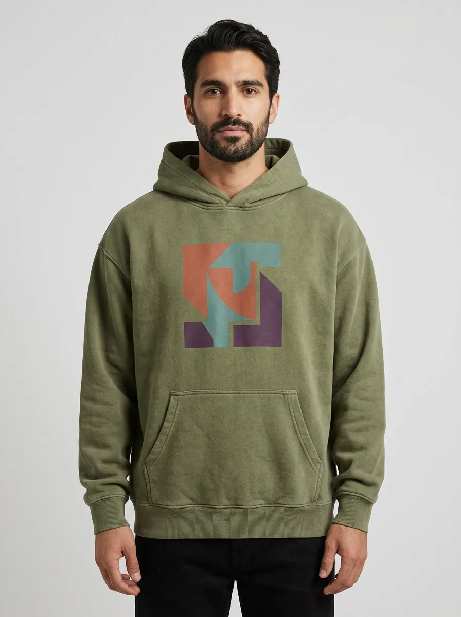Clean-Lined Abstract Geometric Art Hoodie