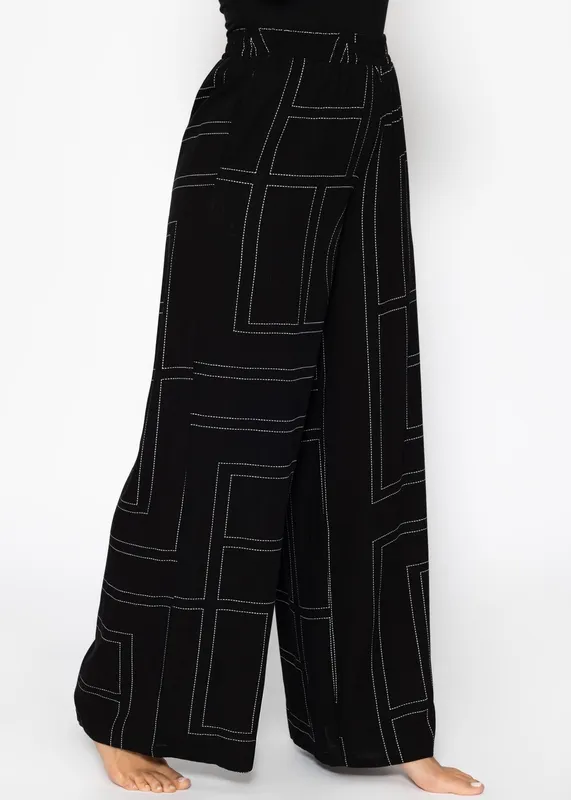 Black Print Everyday Pants