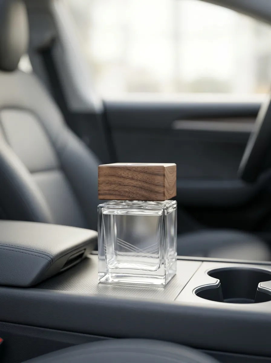 Wooden-Cap Glass Car Air Freshener