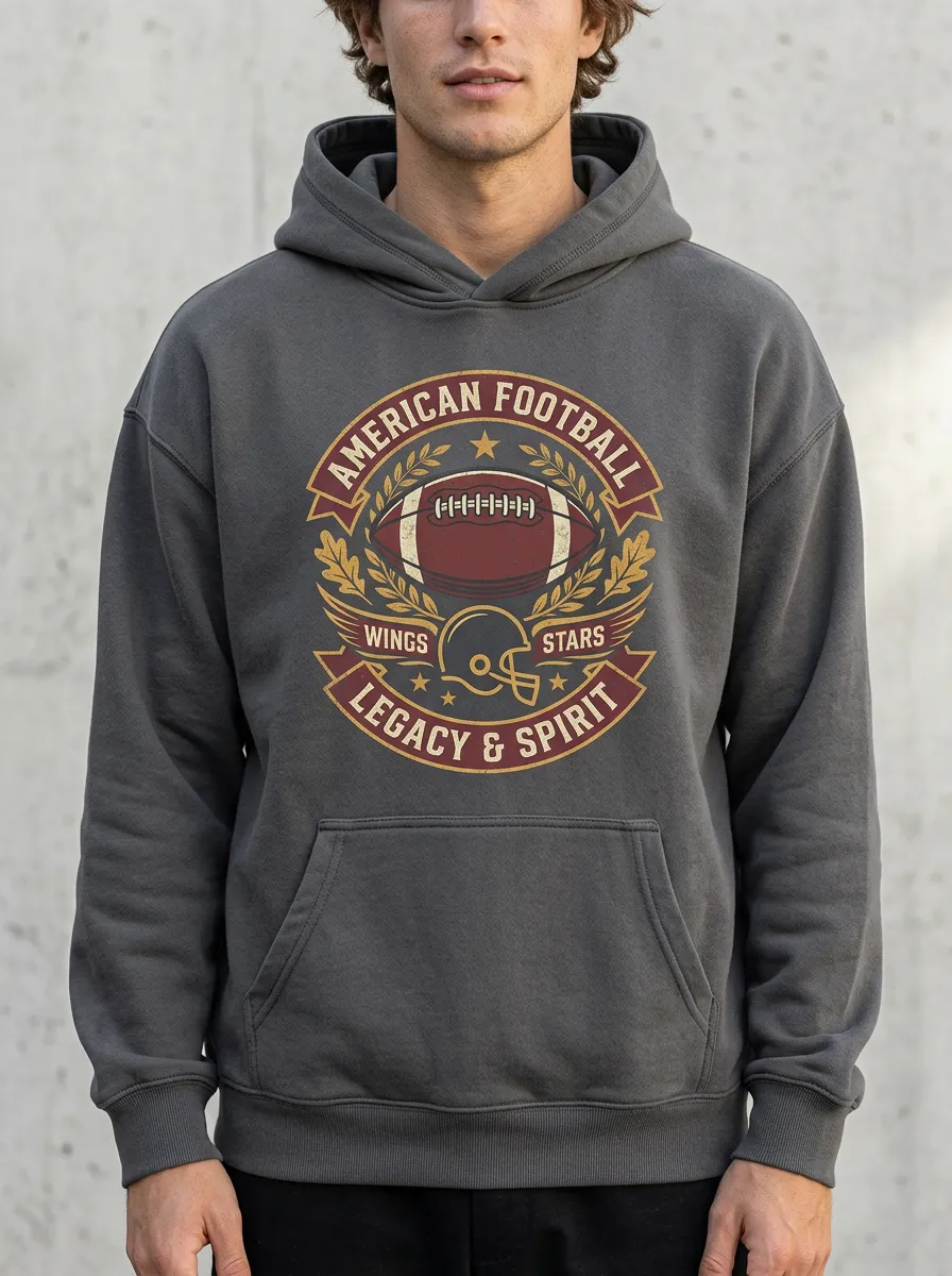 Men's American Football Legacy Spirit Helmet Graphic Hoodie