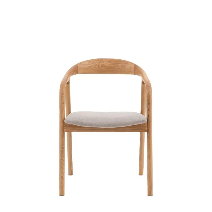 Upholstered Curved Tapered-Leg Chair