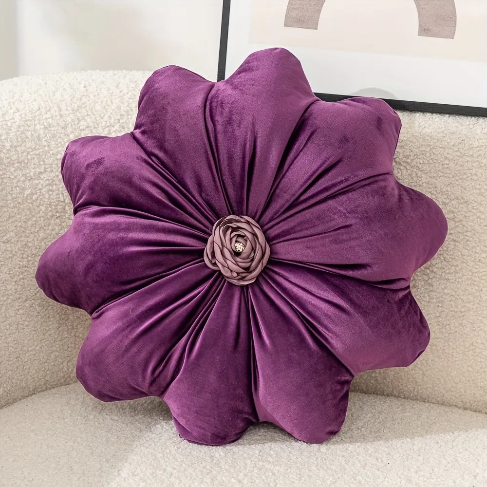 Velvet Flower Throw Pillow