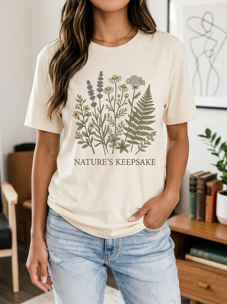 Nature Lover Wildflower Fern T-Shirt