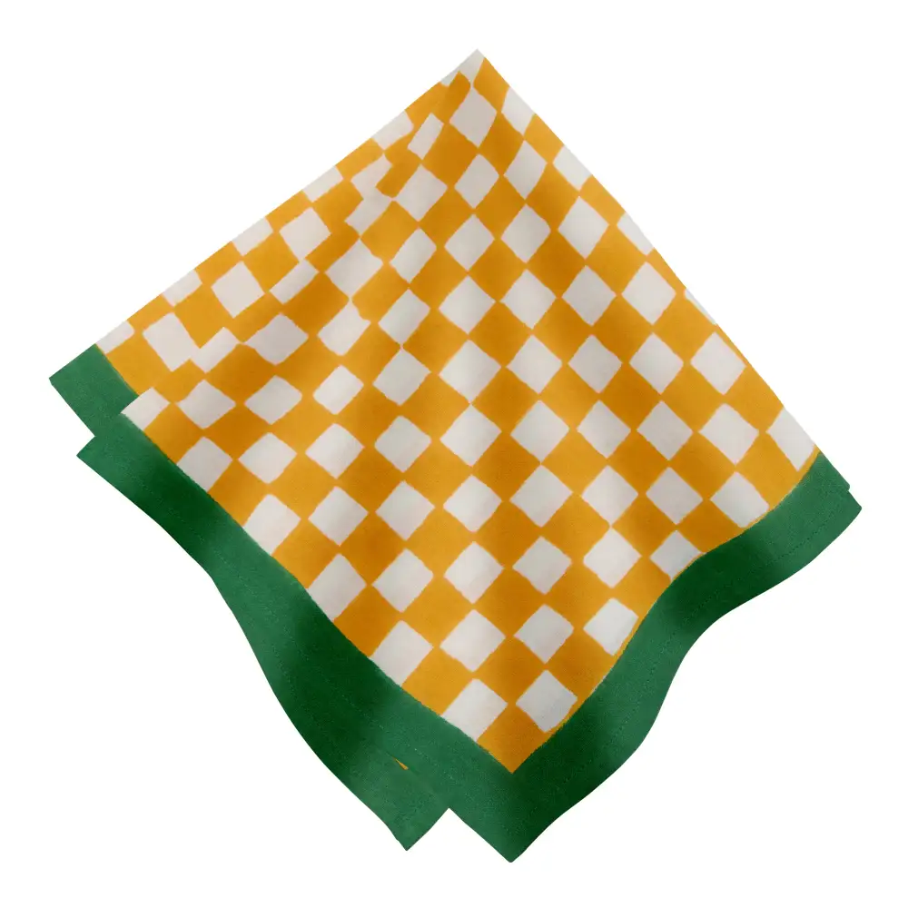 Layered Gingham Check Napkin Set